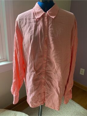 Boden Cotton Texture Shirt in Coral